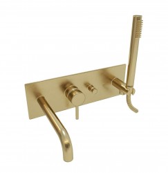 PAFFONI - Light Vaňová batéria pod omietku, s  príslušenstvom a telesom, kefované zlato (LIG001HGSP)