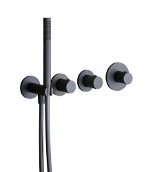 PAFFONI - Modular Box Termostatická batéria pod omietku, na 2 spotrebiče, matná čierna (MDE000NO)