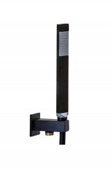 PAFFONI - Ringo West Set sprchovej hlavice QUADRO, držiaku a hadice, matná čierna (ZDUP095NO)