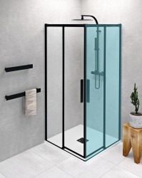 POLYSAN - ALTIS BLACK sprchové dvere 880-900, výška 2000, číre sklo (AL1592B)