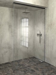 POLYSAN - ARCHITEX sada na neviditeľné upevnenie skla, podlaha-stena-strop, 1610x2600, čierna mat (AL2616B)