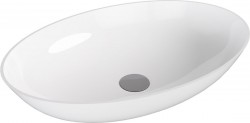 POLYSAN - BANERA OVAL umývadlo na dosku, liaty mramor, 60x40cm, biela (14397)