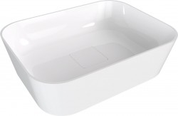 POLYSAN - BANERA SQUARE umývadlo na dosku, liaty mramor, 50x36cm, biela (14596)