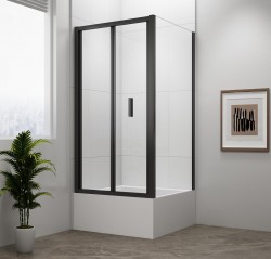 POLYSAN - DEEP BLACK obdĺžniková sprchová zástena 1000x900 L/P varianta, číre sklo (MD1910B-02)