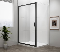 POLYSAN - EASY BLACK obdĺžniková sprchová zástena 1400x700 L/P varianta (EL1415B-01)