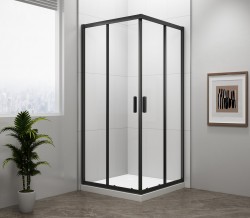 POLYSAN - EASY BLACK štvorcová sprchová zástena 800x800, číre sklo (EL5215B)