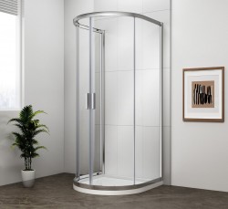 POLYSAN - EASY polkruhová sprchová zástena 900x900, číre sklo (EL4615)