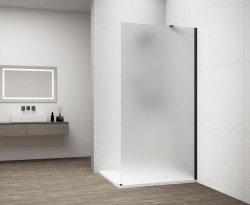 POLYSAN - ESCA BLACK MATT jednodielna sprchová zástena na inštaláciu k stene, matné sklo, 700  (ES1170-02)