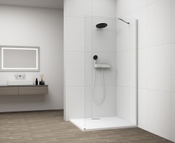 POLYSAN - ESCA CHROME jednodielna sprchová zástena na inštaláciu k stene, číre sklo, 700  (ES1070-01)
