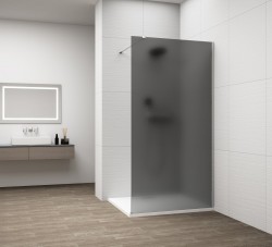 POLYSAN - ESCA CHROME jednodielna sprchová zástena na inštaláciu k stene, dymové matné sklo, 700  (ES1470-01)