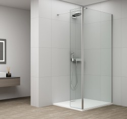 POLYSAN - ESCA CHROME sprchová zástena, fixné sklo 800 číre sklo, otoč. panel 500  (ES3A80B50)