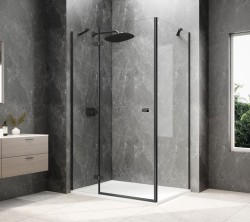 POLYSAN - GLOBE BLACK obdĺžniková sprchová zástena 1000x800, číre sklo, ľavá (GB1010-3215LB)