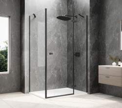 POLYSAN - GLOBE BLACK obdĺžniková sprchová zástena 800x1000, číre sklo, pravé (GB1080-3415RB)