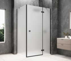 POLYSAN - GLOBE BLACK obdĺžniková sprchová zástena 800x900, matné sklo, pravé (GB1080-3315MRB)