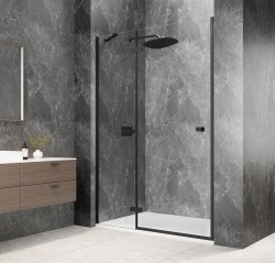 POLYSAN - GLOBE BLACK sprchové dvere do niky 1100, číre sklo, ľavá (GB1011LB)