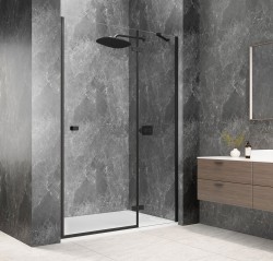 POLYSAN - GLOBE BLACK sprchové dvere do niky 900, číre sklo, pravé (GB1090RB)