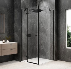 POLYSAN - GLOBE BLACK štvorcová sprchová zástena 1000x1000, číre sklo, ľavá (GB1010-3415LB)