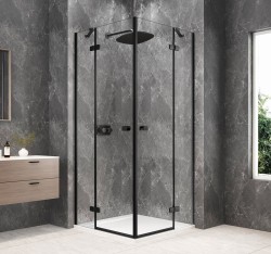 POLYSAN - GLOBE BLACK štvorcová sprchová zástena 800x800, rohový vstup, číre sklo (GB5880B)