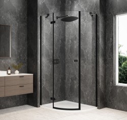 POLYSAN - GLOBE BLACK štvrťkruhová sprchová zástena 1000x800, číre sklo, ľavá (GB2180LB)