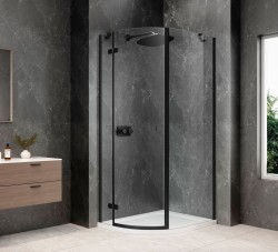 POLYSAN - GLOBE BLACK štvrťkruhová sprchová zástena 800x1000, číre sklo, ľavá (GB2810LB)