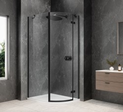 POLYSAN - GLOBE BLACK štvrťkruhová sprchová zástena 800x900, číre sklo, pravé (GB2890RB)