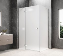 POLYSAN - GLOBE CHROME obdĺžniková sprchová zástena 900x800, matné sklo, ľavá (GB1090-3215MLC)