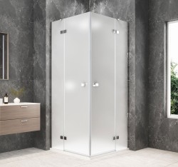 POLYSAN - GLOBE CHROME štvorcová sprchová zástena 1000x1000, rohový vstup, matné sklo (GB5010MC)