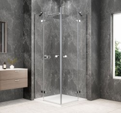 POLYSAN - GLOBE CHROME štvorcová sprchová zástena 800x800, rohový vstup, číre sklo (GB5880C)