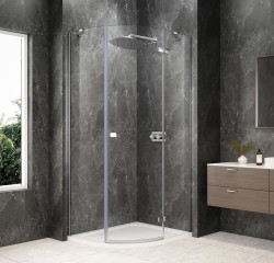 POLYSAN - GLOBE CHROME štvrťkruhová sprchová zástena 1000x800, číre sklo, pravé (GB2180RC)