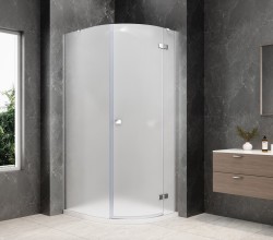 POLYSAN - GLOBE CHROME štvrťkruhová sprchová zástena 800x1000, matné sklo, pravé (GB2810MRC)