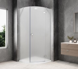 POLYSAN - GLOBE CHROME štvrťkruhová sprchová zástena 800x800, matné sklo, pravé (GB2680MRC)