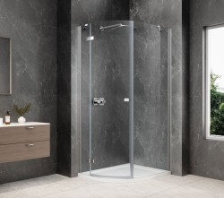 POLYSAN - GLOBE CHROME štvrťkruhová sprchová zástena 800x900, číre sklo, ľavá (GB2890LC)