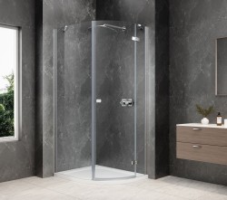 POLYSAN - GLOBE CHROME štvrťkruhová sprchová zástena 800x900, číre sklo, pravé (GB2890RC)