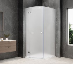 POLYSAN - GLOBE CHROME štvrťkruhová sprchová zástena 800x900, matné sklo, ľavá (GB2890MLC)