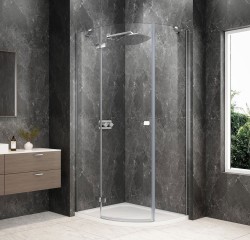 POLYSAN - GLOBE CHROME štvrťkruhová sprchová zástena 900x800, číre sklo, ľavá (GB2980LC)