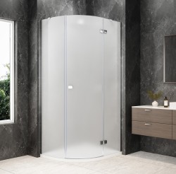 POLYSAN - GLOBE CHROME štvrťkruhová sprchová zástena 900x800, matné sklo, pravé (GB2980MRC)
