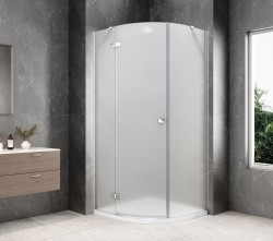 POLYSAN - GLOBE CHROME štvrťkruhová sprchová zástena 900x900, matné sklo, ľavá (GB2690MLC)