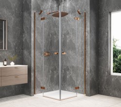 POLYSAN - GLOBE COPPER MATT štvorcová sprchová zástena 800x800, rohový vstup, číre sklo (GB5880PG)