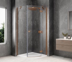 POLYSAN - GLOBE COPPER MATT štvrťkruhová sprchová zástena 800x800, číre sklo, pravé (GB2680RPG)