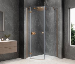 POLYSAN - GLOBE COPPER MATT štvrťkruhová sprchová zástena 800x900, číre sklo, ľavá (GB2890LPG)