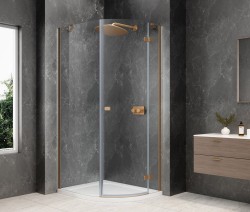 POLYSAN - GLOBE COPPER MATT štvrťkruhová sprchová zástena 800x900, číre sklo, pravé (GB2890RPG)