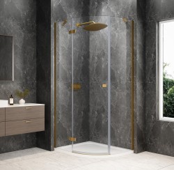 POLYSAN - GLOBE GOLD MATT štvrťkruhová sprchová zástena 1000x900, číre sklo, ľavá (GB2190LG)