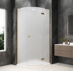 POLYSAN - GLOBE GOLD MATT štvrťkruhová sprchová zástena 1000x900, matné sklo, pravé (GB2190MRG)