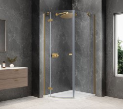 POLYSAN - GLOBE GOLD MATT štvrťkruhová sprchová zástena 800x900, číre sklo, ľavá (GB2890LG)