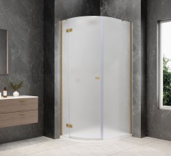 POLYSAN - GLOBE GOLD MATT štvrťkruhová sprchová zástena 800x900, matné sklo, ľavá (GB2890MLG)