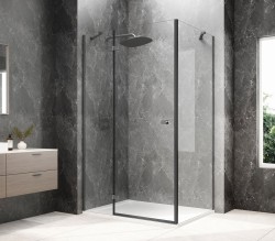 POLYSAN - GLOBE GUN METAL obdĺžniková sprchová zástena 800x900, číre sklo, ľavá (GB1080-3315LGM)