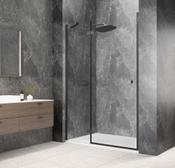 POLYSAN - GLOBE GUN METAL sprchové dvere do niky 1100, číre sklo, ľavá (GB1011LGM)