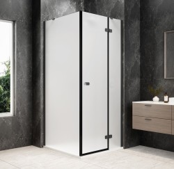 POLYSAN - GLOBE GUN METAL štvorcová sprchová zástena 1000x1000, matné sklo, pravé (GB1010-3415MRGM)