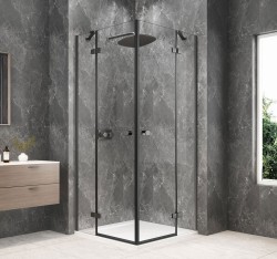 POLYSAN - GLOBE GUN METAL štvorcová sprchová zástena 800x800, rohový vstup, číre sklo (GB5880GM)