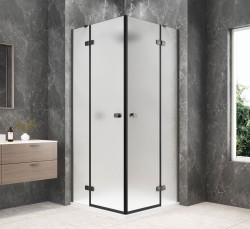 POLYSAN - GLOBE GUN METAL štvorcová sprchová zástena 800x800, rohový vstup, matné sklo (GB5880MGM)